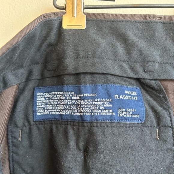 Stafford Performance Mens Brown Wool Blend Dress Pants Slacks 44x32 - Picture 5 of 6